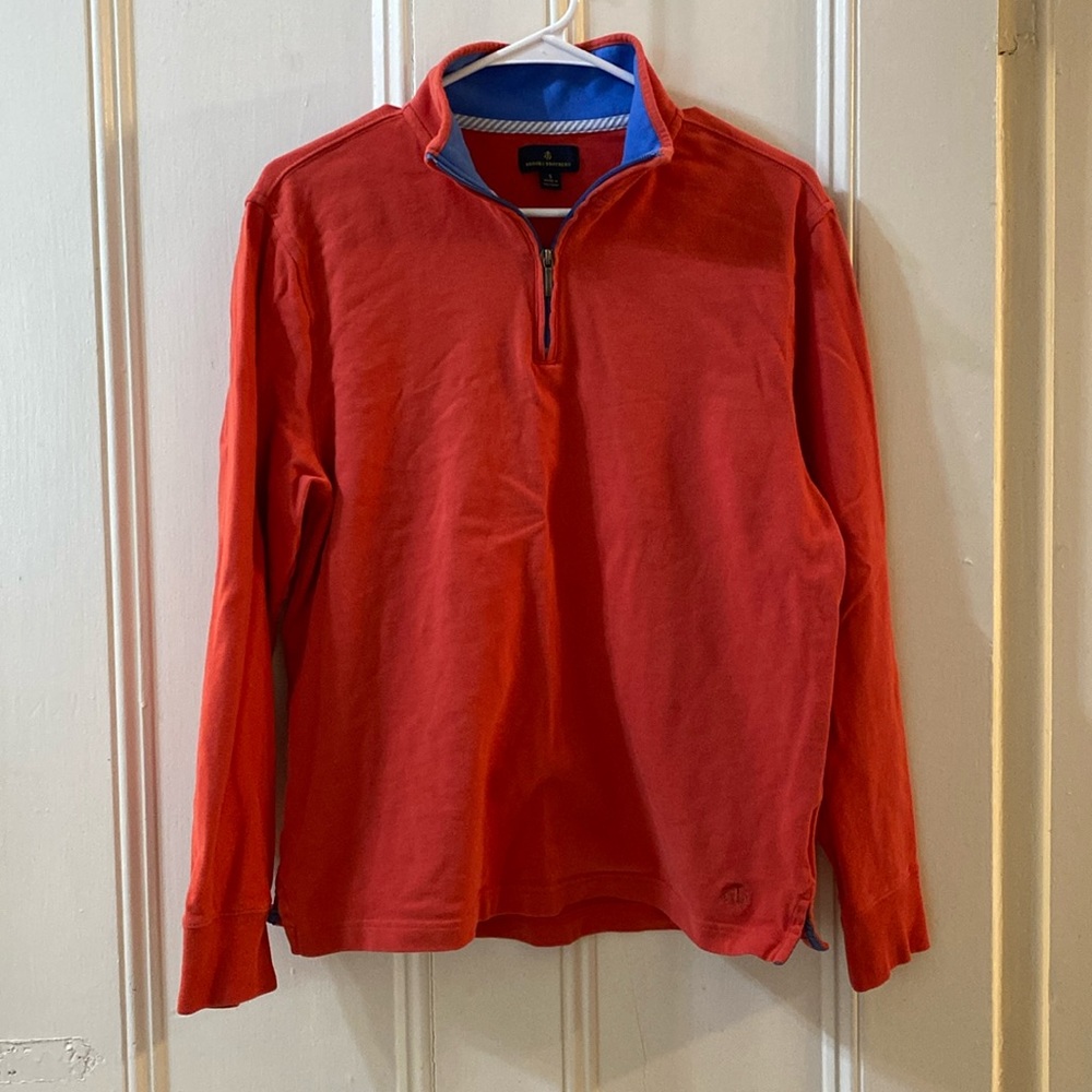 Men’s Vintage Brooks Brothers Red/Orange Quarter Zip Small EUC